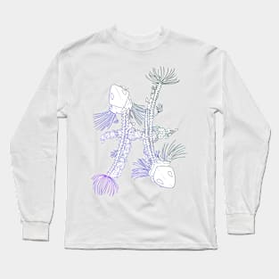 Pisces Skeleton - Colour Outline Long Sleeve T-Shirt